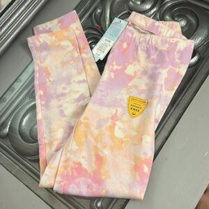 Cat & Jack Medium 7-8 Pink Purple Orange Tie-Dye Leggings